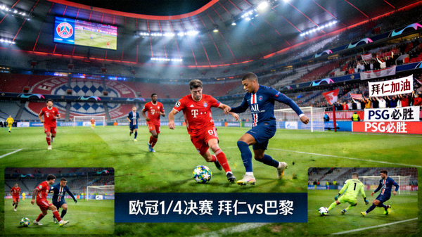 欧冠拜仁慕尼黑对阵巴黎圣日耳曼全场回放高清画面